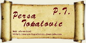 Persa Topalović vizit kartica